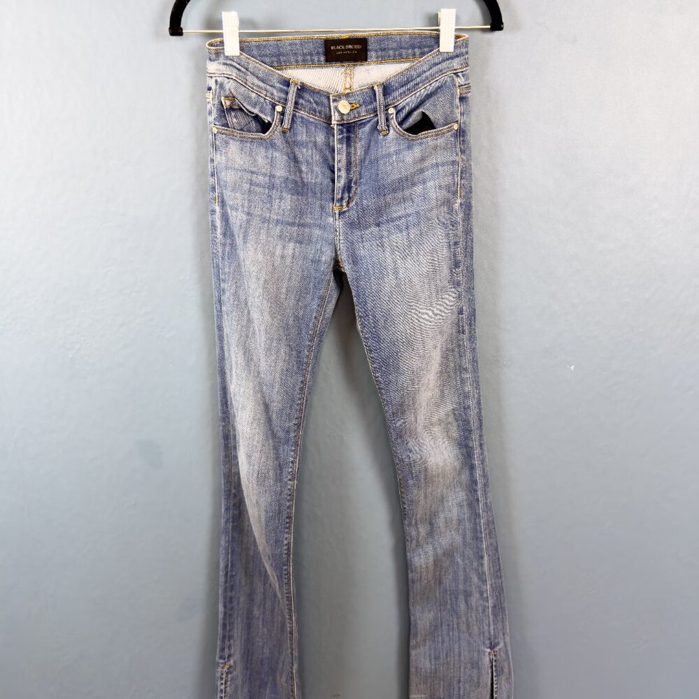 Cute Mid-Rise Black Orchid Jeans With Split Ankle-Size 26